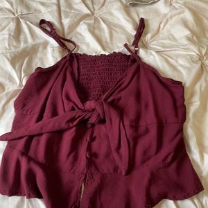 Maroon Knot Tank Top